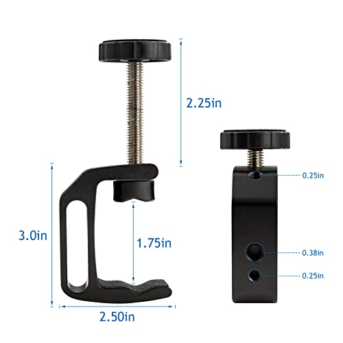4Pcs Universal C Clamp, Heavy Duty Sturdy 1/4 and 3/8 Thread Hole for Tables Desk Mount, Desktop Mount Holder, Photo Studio Photography, Quick Release U Clip Holder and Wood Work 4 Pack-Black - size: 4PCS