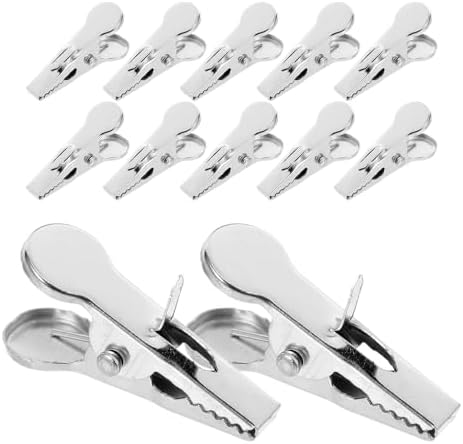 GANAZONO 100pcs Christmas Flower Ornament Clips with Firm Grip and Compact Iron Design, Silver Mini Alligator Clips for Christmas Tree, Wreath Decorations, and Home Gatherings
