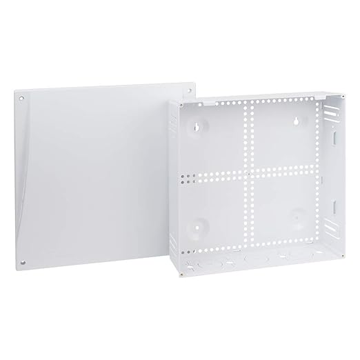 ICC 14” Plastic Structured Wiring Enclosure, Media Enclosure with Cable Wall Cover, Cable Management Box for Distribution of Networking Services, UL Listed TAA Compliant, ICRESDP14E