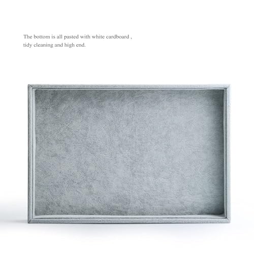 Oirlv Velvet Stackable Jewelry Trays Grids Rings Earrings Bracelet Watch Showcase Display Tray - size: 1 Grid Tray