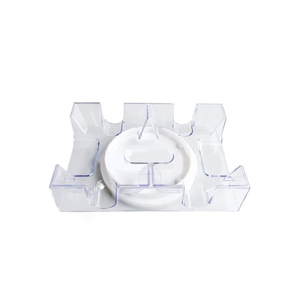 Keenso Rotating Card Tray, Transparent Multi-Layer Organizer, Playing Card Holder, for Poker Games, Family Entertainment, and Card Display