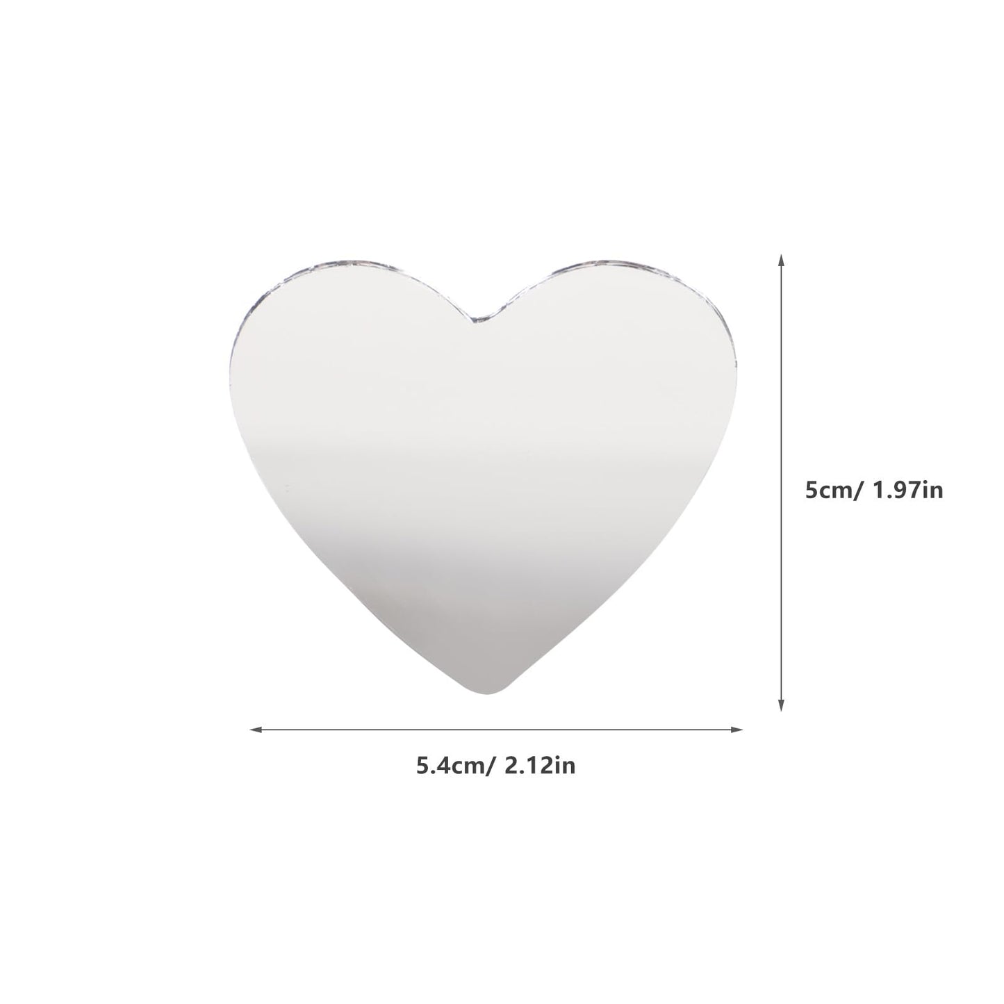 ULTNICE 20pcs Heart Shaped Glass Mirror Tiles: Mini Size Makeup Mirror for DIY Crafts, Portable Small for Handbag