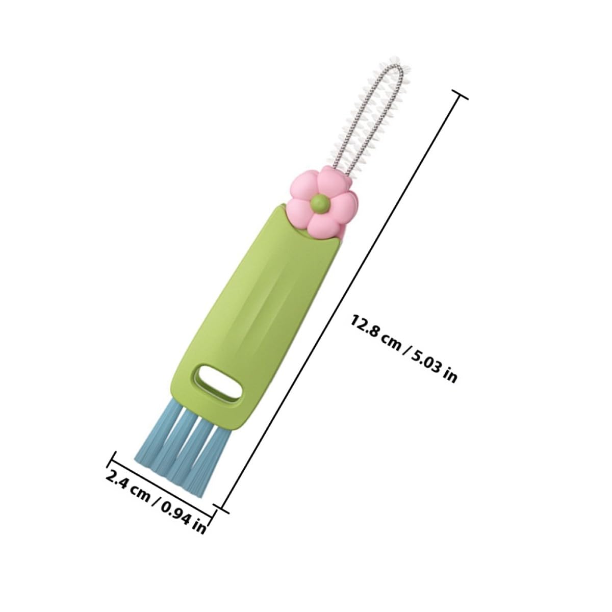 Lurrose Multi-Function Groove Brush Lid Cleaner Set with Hanging Handle, Small Flower Design, Bottle and Cup Crevice Cleaning Brush for Daily Household Use, 3pcs Kit