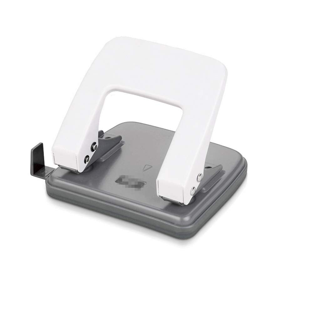 2 Hole Puncher,Round Hole Puncher Stationery 4x4 1/2",The Hole Spacing is 3.15",Squeeze 20 Sheets Capacity, Skid-Resistant Base,Manual Punching for Paper Chipboard,Thin Metal,Craft Paper-White