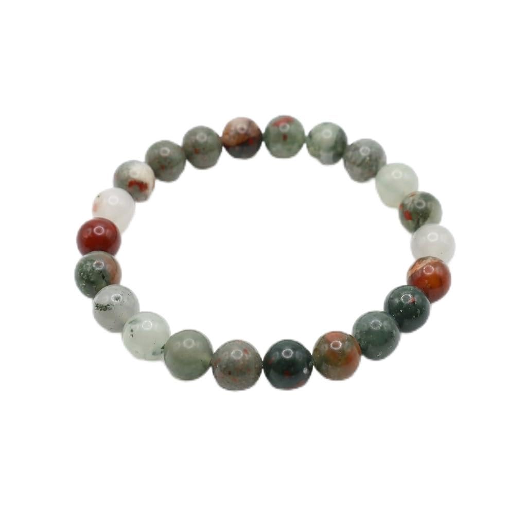 The Vida Handmade AAA+ Quality Crystal Stretch Elastic Bracelet - Nature Gemstone - Jewelry Gift - Holiday Gift - For Women & Men (Bloodstone)