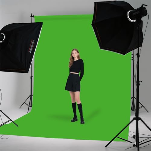 Green Screen Photo Backdrop, Chroma Key Background for Photography, Live Streaming, Zoom Video Studio, Online Courses 10x10FT - color: Green, size: 10X10 FT