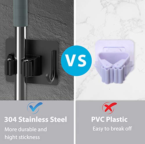 Broom Holder Wall Mount 4Pcs