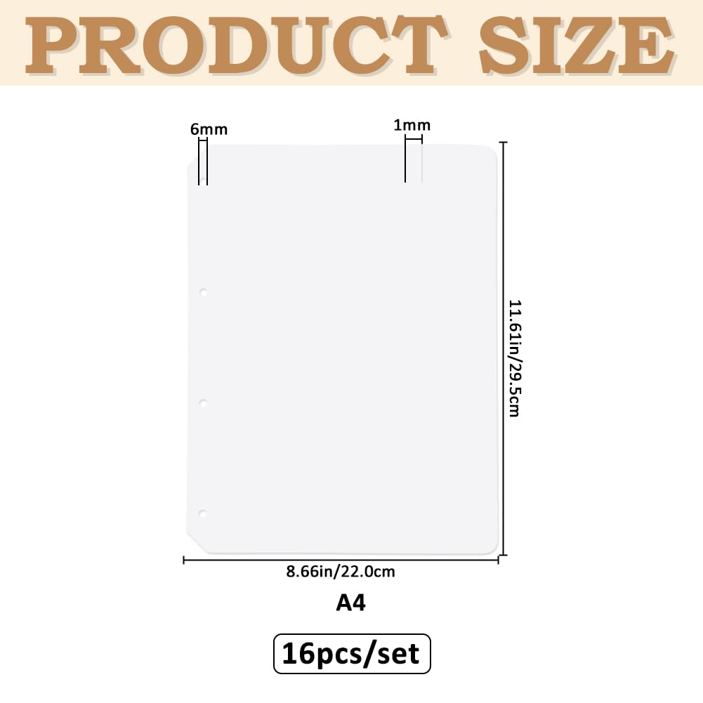 SUPERFINDINGS 16 Sheets Clear Press On Nail Organizer Pages 29.5x22cm Fales Nails Storage Insert Pages Polish Color Plastic Display Holder Binder Page (Suitable for A4 False Nails Binder Book)