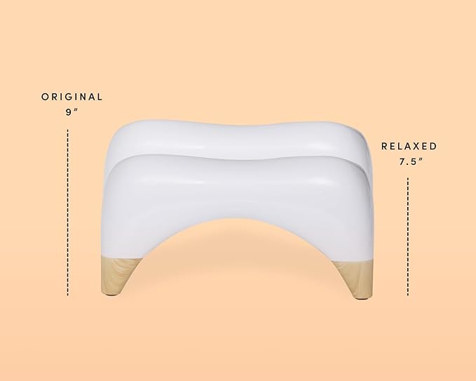 TUSHY Ottoman: A Premium Toilet Stool for The Bathroom, Modern Sleek Design | Squatting Position Helps Improves Bowel Health & Relieves Constipation (Tall 9" Stool), White/Brushed Nickel