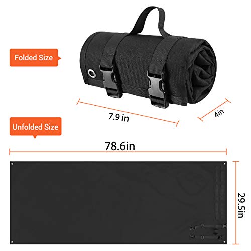 Tactical Shooting Gun Mat Outdoor Professional Waterproof Non-Slip Shooting Mat Firearm Shooting Bag Rifle Rest Bag Shooting with Front and Rear Support Sandbags - color: Black