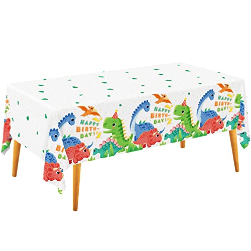 Dinosaur Party Supplies Disposable Tablecloth - Waterproof Plastic Rectangular Table Cover for Boys Kids Birthday, Baby Shower Decorations - 3PCS 54 X 108 Inch - style: dinosaur