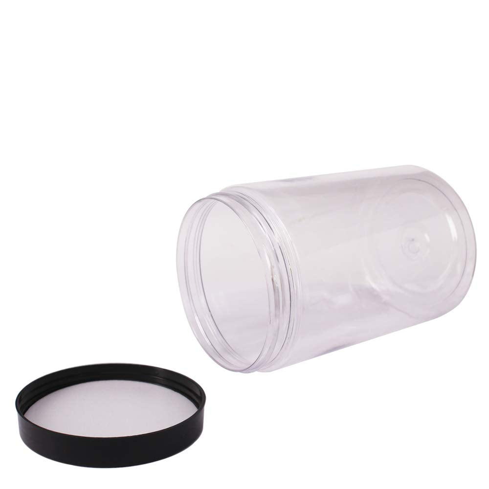 zmybcpack 6 Pack 40 oz Plastic Jars With Lids, Extra Labels, 1 Pen, Clear PET Seal Jar for Food Storage,Wide Opening Storage jar for Dry Food, Peanut, Powder, Kitchen & Craft Storage