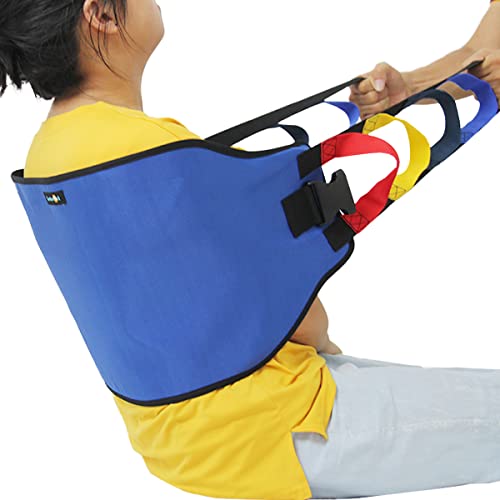 Transfer Belt Transfer Sling - Padded Gait Belt - Heavy Duty Patient Lift, Mobility Standing and Lifting Aid for Disabled, Elderly, Injured - Safely Move from Bed and Wheelchair (Blue) - color: Blue 1