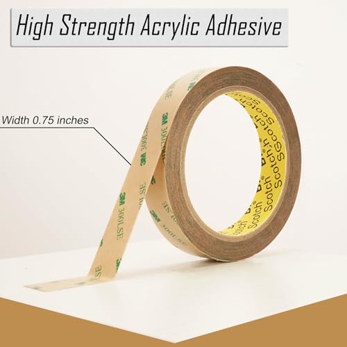 3M Double Sided Tape Heavy Duty Made of 300LSE 0.75"×36Ft Clear Mounting Tape Removable for Electronics Scrapbook LED Poster Art Craft - size: 0.75"×36Ft