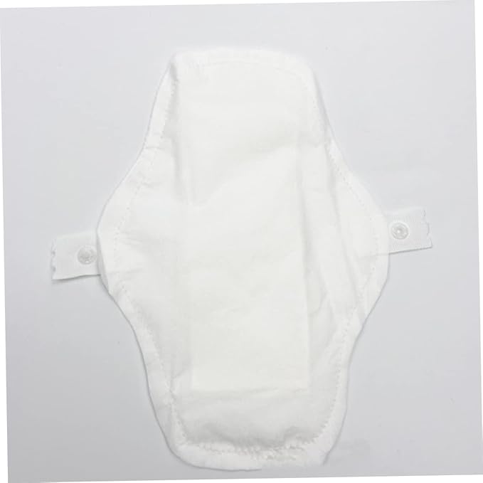6Pcs Washable Reusable Sanitary Pads Menstrual Cloth Liners for Women White Period Pads for Everyday Use