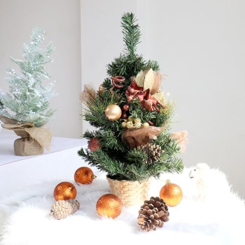 ABOOFAN 6pcs Mini Christmas Tree Holder for Desktop Artificial Trees Golden