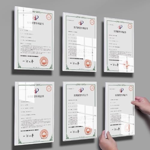 Wall Mount Acrylic Sign Holder Self Adhesive Clear Document Picture Display Frame for Office, Store, School, Home, Wall Picture Frame (Horizontal A5 148×210mm/5.83×8.27inches)