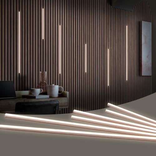 HAMRVL LED Recessed Lighting Wall Panel Lights, 6PCS 4000k Natural White Adhesive Slat Wall Lights with Touch Switch, Wall LED Light for Bedroom, Living Room, Studio, Kitchen Cabinets, Acoustic Walls - color: Silver - Natural White 4000k, size: 42in+26in+