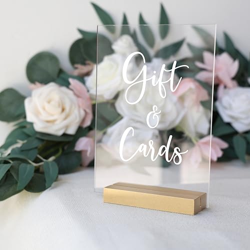 UNIQOOO 10 Pack 4" Gold Birch Wood Stands for Wedding Acrylic Sign, Wood Table Number Holders for 1/8 Thick Acrylic Sheets | Wedding Display Stand, Card Holder for Bar Menu, Retail Sign, Party - color: Gold Birch 10 Pack