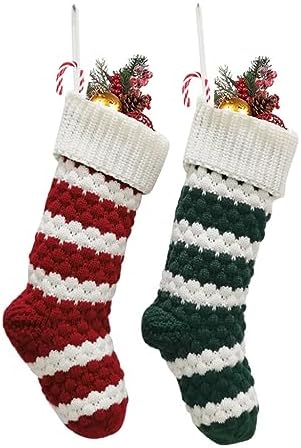 Christmas Stocking Knitting Socks Bag Hanging Christmas Tree Ornaments Christmas Decorations for 2023 New Year