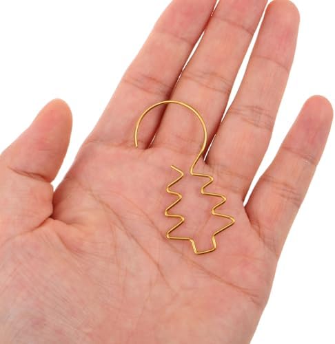 DECHOUS 100pcs Christmas Ornament Hooks: Mini Hanging Hooks - Gold Wire Bauble Hangers - Reusable Metal Tree Hangers for Holiday Christmas Tree Decorations