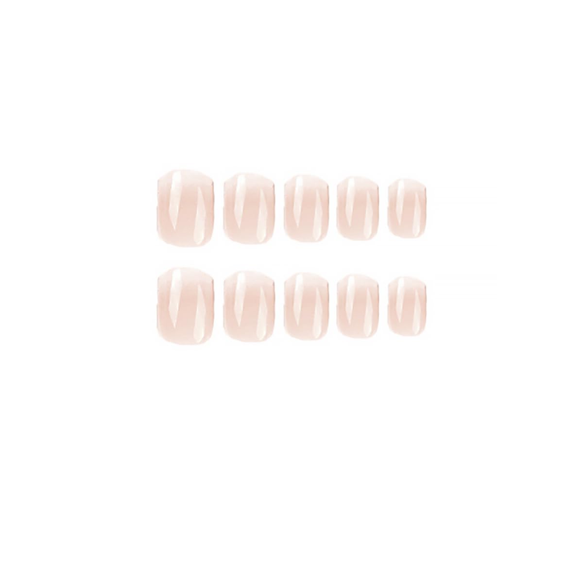 24pcs Nude Press On Nails - Short, Square, Glossy, Full Cover, Reusable False Nails - DIY Manicure Kit