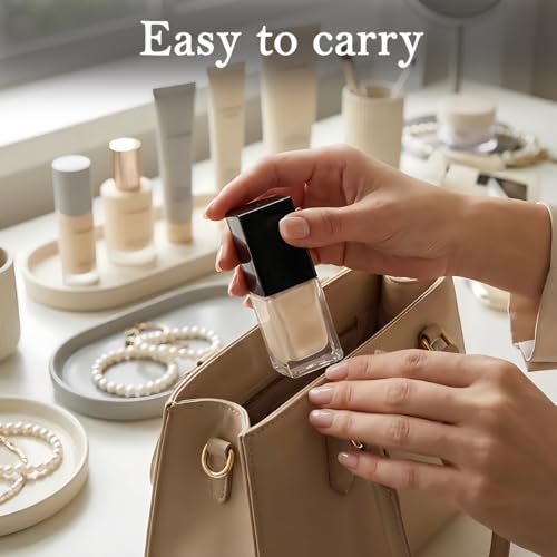 2PCS 15ml/0.5oz Empty Refill Square Glass Cosmetic Pump Bottles Clear Lotion Containers with Black Pump Head Makup Travel Vials for Foundation Cleanser Essential Oils Liquids Cream