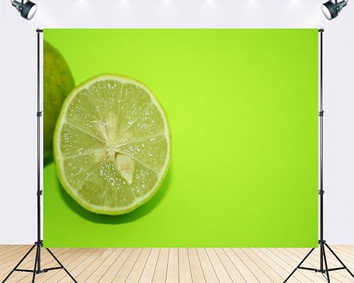 Trykid 6x6ft Fresh Lime Slice Backdrop Green Rind Citrus Fruit Scene Photography Background Food Themed Event Party Decoration Tapestry Photo Booth Prop Fabric - size: 6x6ft