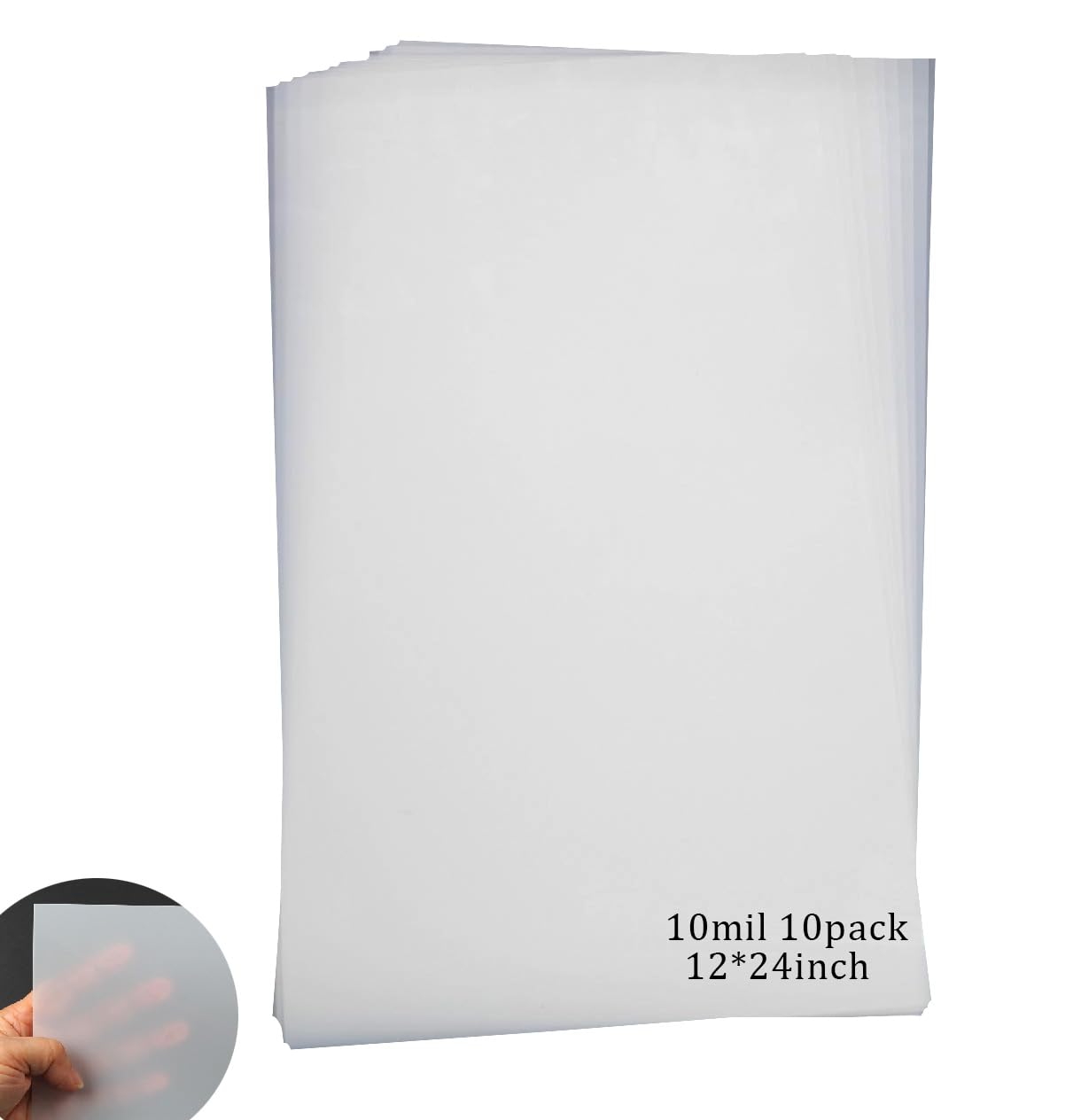 EGOSKY 10 Sheets 10 mil Mylar Sheet 12 x 24 inch Milky Translucent Plastic Blank Stencil, Make Your Own Stencil Template Material