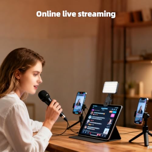 91 LED Portable Charger Selfie Light Video Conference Lighting with Clip & Camera Tripod Adapter Rechargeable 2000mAh CRI 96+, 4 Light Modes for Phone iPhone Webcam Laptop Makeup