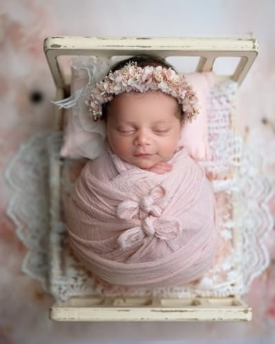 Newborn Photography Props Bed Prop White – Mini Wooden Baby Photography Bed for Newborn Photoshoots, Clean Classic Posing Prop for Studio or Home Sessions - size: Mini Bed White