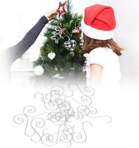 Cryfokt 60 Pcs Metal S Hooks for Christmas Tree Ornaments, 4 Colors