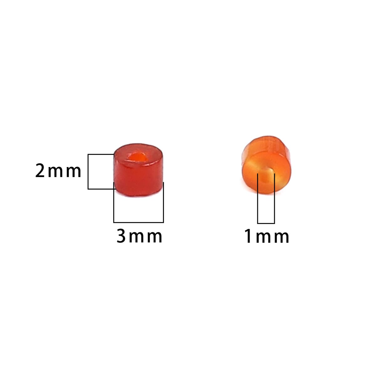 BEADIA Natural Red Agate Spacer Beads Caps Flat Round Loose Beads for Beading Jewelry Making 3mmx2mm 38cm
