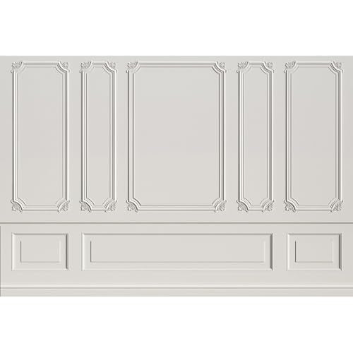 15x10ft Empty Room Architectural Pale Grey Wall Background Photography Background Classic Style Panel Wall Houses Flats Interior Vintage Decor Solid Color Grey Backdrops - size: 15x10ft
