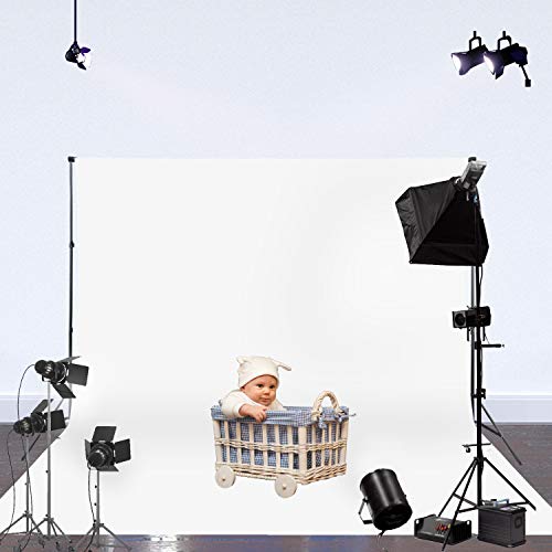 ISSUNTEX 5X7 ft Background Muslin Backdrop, Photo Studio, Collapsible High Density Screen for Video Photography and Television-Black/White - color: Black/White, size: 5X7 ft
