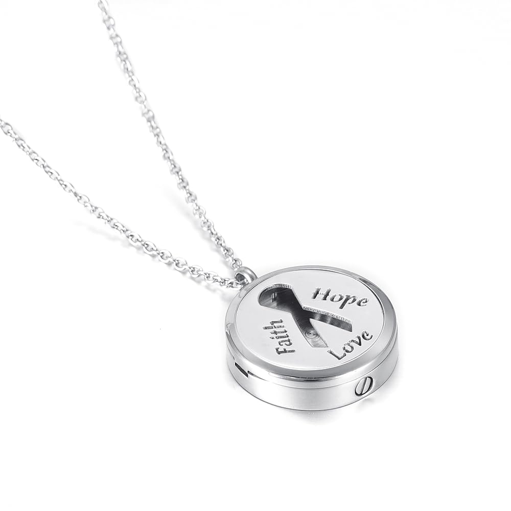 mingkejw Essential Oil Diffuser Necklace Aromatherapy Pendant Locket Jewelry Stainless Steel Perfume Necklace| 22’’ Adjustable Chain| 12 Refill Pads| Gift Box