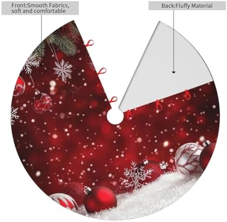 Christmas Tree Skirt Christmas Red Ball Winter 36 Inch for Xmas New Year Nightmare Before Christmas Decorations Lobby Home