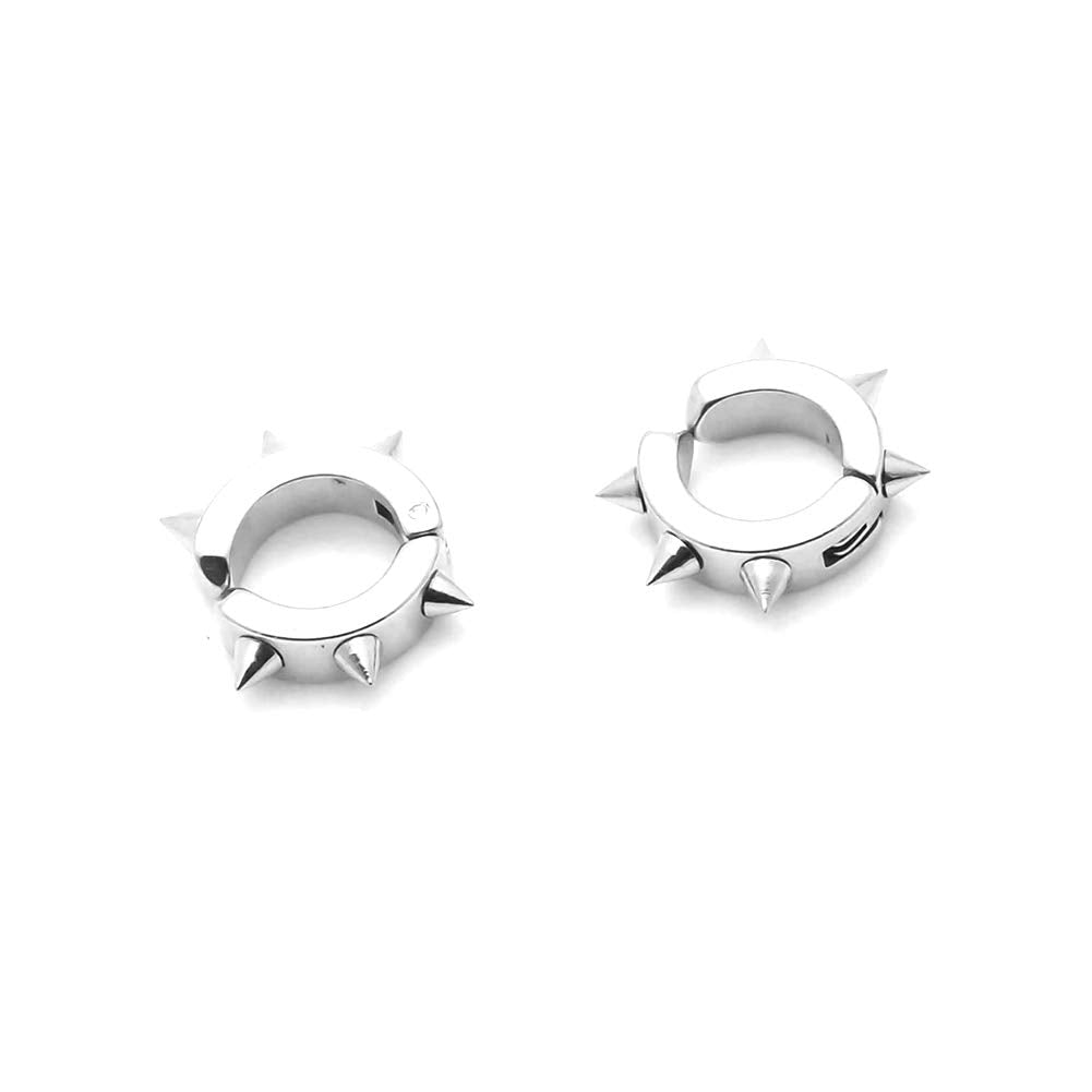 Xusamss Punk Jewelry Stainless Steel Spike Rivet Ear Clip Earrings