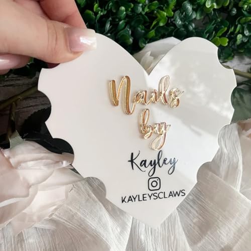 Personalized Heart Shaped Nail Props, Nail Acrylic Props, Custom Nail Trays, Nail Billboards, Nail Technician Gifts, Nail Makeup Trays(Pink) - color: Pink