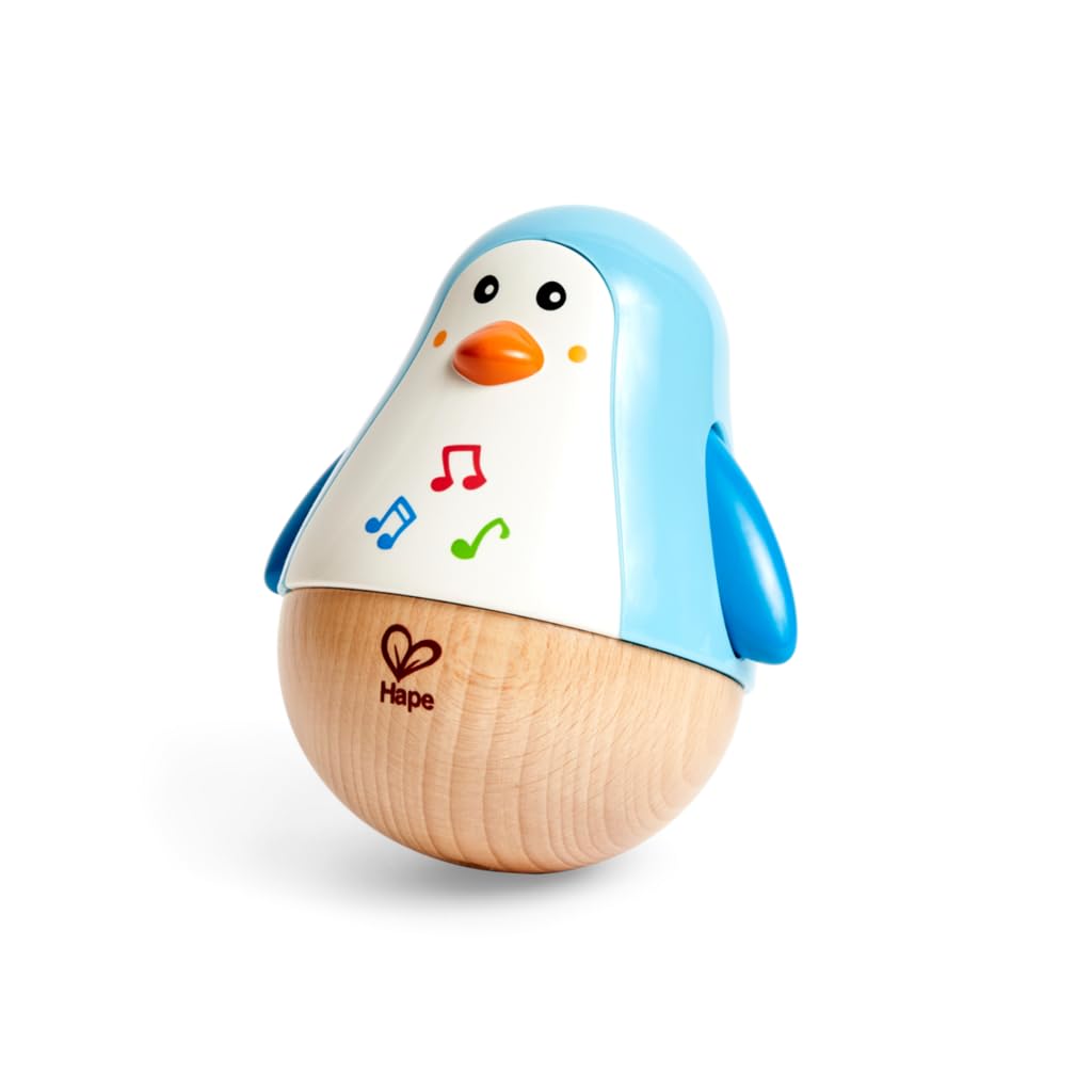 Hape Penguin Wobbler| Colorful Wobbling Penguin, Roly Poly Toy for Kids 6 Months+