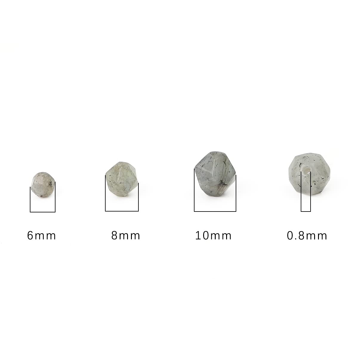 BEADIA Faceted Natural Spectrolite Stone Round Beads 8mm 36cm/Strand for Jewelry Making