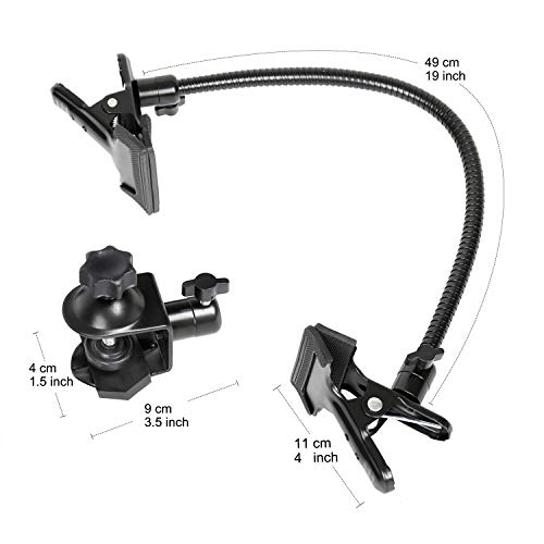 Photo Studio Light Stand Background Holder U+C-Type Heavy Duty Clamp Clip with Flexible Long Arms Gooseneck,Reflector Camera Mounting Devices Accessories