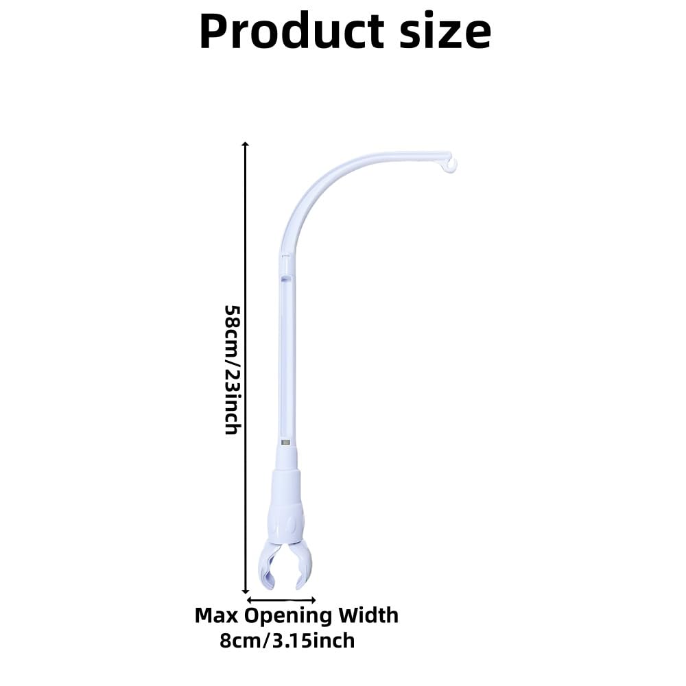 Accfore DIY 23 inches Crib Mobile Arm Nursery Mobile arm Baby Mobile Hanger, Mobile arm for Crib,The Claw Part can be Adjusted Width,DIY Toy Decoration (Crib Mobile Arm)
