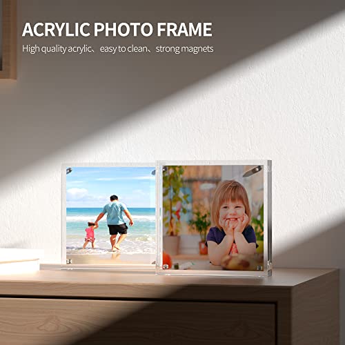 Sezanrpt Clear Booth Photo Frame 5x5, Perspex Square Picture Frame, Acrylic Photo Frame for 5x5, 4x4, 3x3 Picture Display - size: 5'' X 5''