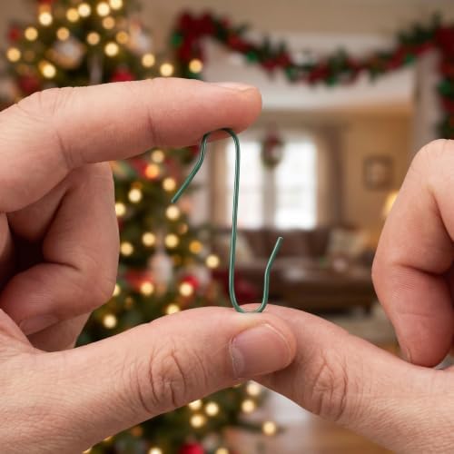 Gadpiparty 300pcs Decorative Christmas Ornament Hooks Made of Iron with Polished Finish, Mini Metal Hanging Hooks for Stockings and Baubles, Tool-Free Installation, Reliable Support