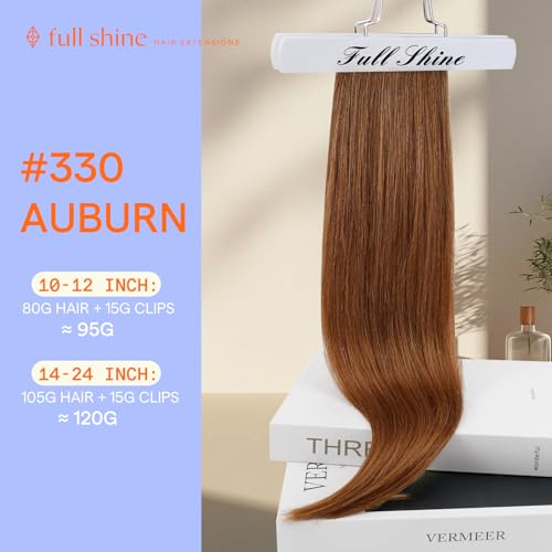 Full Shine Total 2 Packs Detangling Spray & 10 Inch #330 Clip in Hair Extensions 7pcs