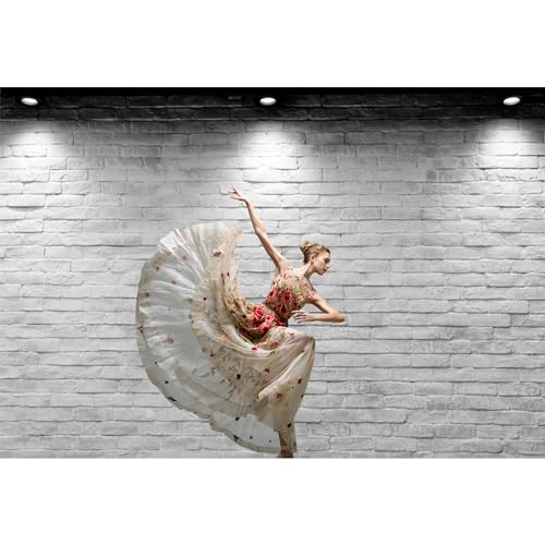 Vinyl 12x8ft Backdrop Photography Background White Brick Wall Computer-Print Seamless Photo Background Children Baby Adults Portraits Photo Studio Props - size: 12x8ft