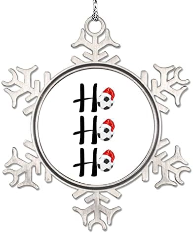 Ho Ho Ho Football Christmas Hat Snowflake Ornaments Football Christmas Hat Ornament for Christmas Tree Personalized Christmas Ornaments 2022 Metal Souvenir Gifts for Mom Bridesmaid Bridal Shower