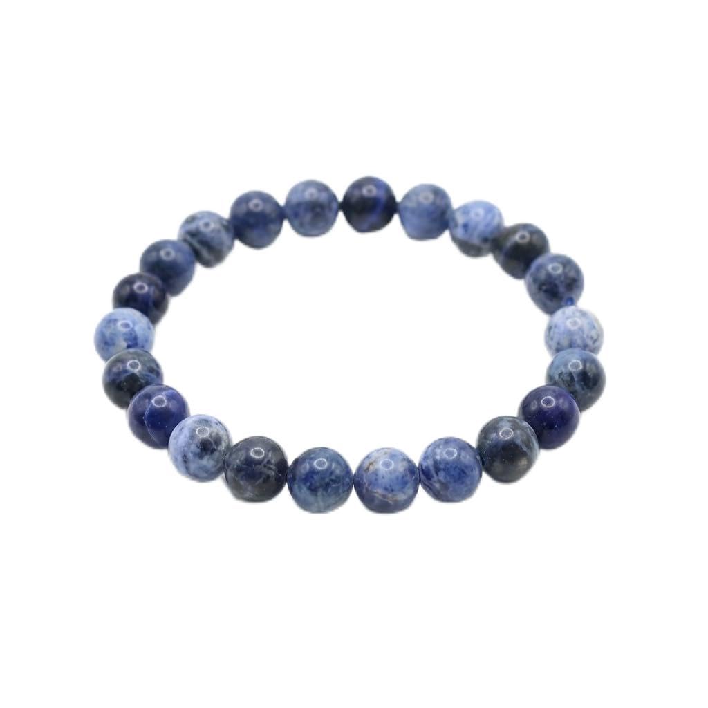The Vida Handmade AAA+ Quality Crystal Stretch Elastic Bracelet - Nature Gemstone - Jewelry Gift - Holiday Gift - For Women & Men (Sodalite)
