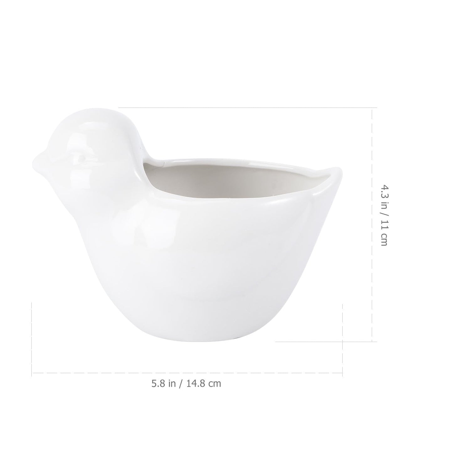 GOOHOCHY Ceramic Succulent Flowerpot Bird Planter Creative White Animal Design Large Plant Container for Garden Balcony Home Decor